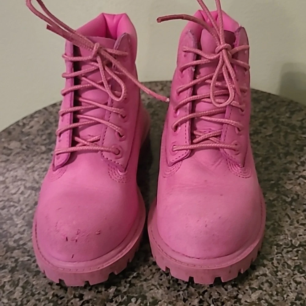 Timberland Pink Nubuck Leather Boots Toddler Girls 10 Waterproof Winter Casual